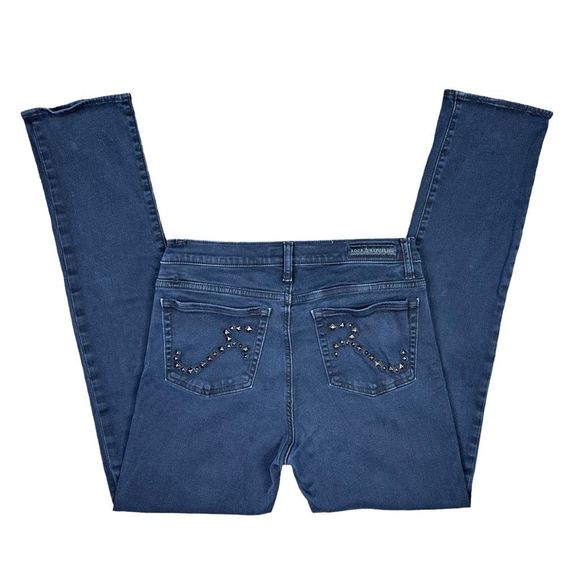Rock & Republic Berlin Dark Blue Studded Skinny Jeans - Size 14 - Picture 4 of 8